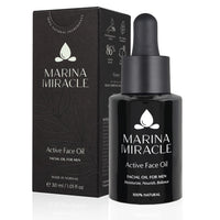 Marina Miracle Active face oil er en økologisk ansiktolje for menn og herrer som erstatter ansiktkrem.