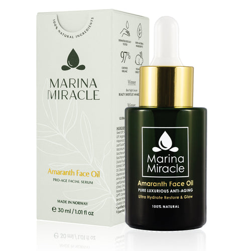 Amaranth Face Oil er en økologisk ansiktsolje som passer for moden hudtype. Den hjelper også effektivt tørr hud.